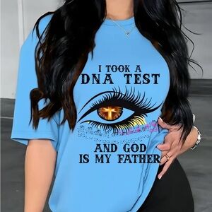 Blue Graphic T-Shirt with Eye Design